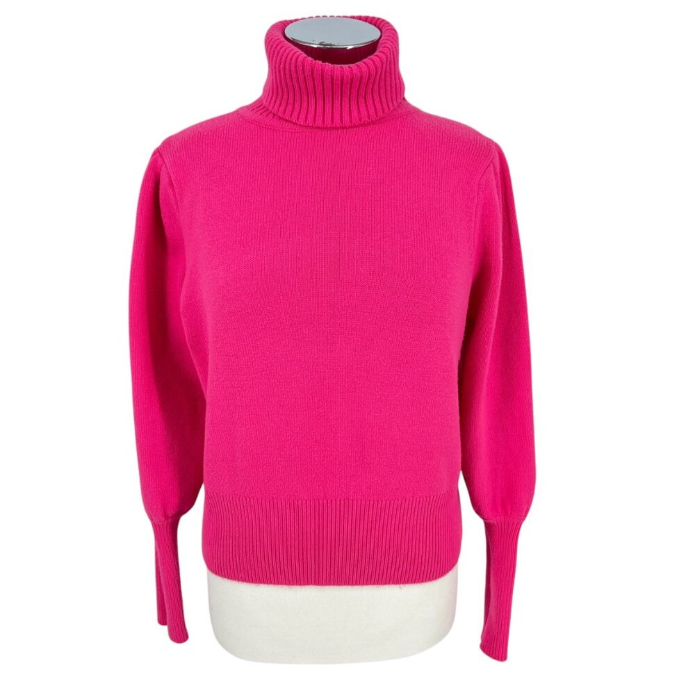 French Connection Puff Sleeve Turtleneck Sweater Pink Size Small